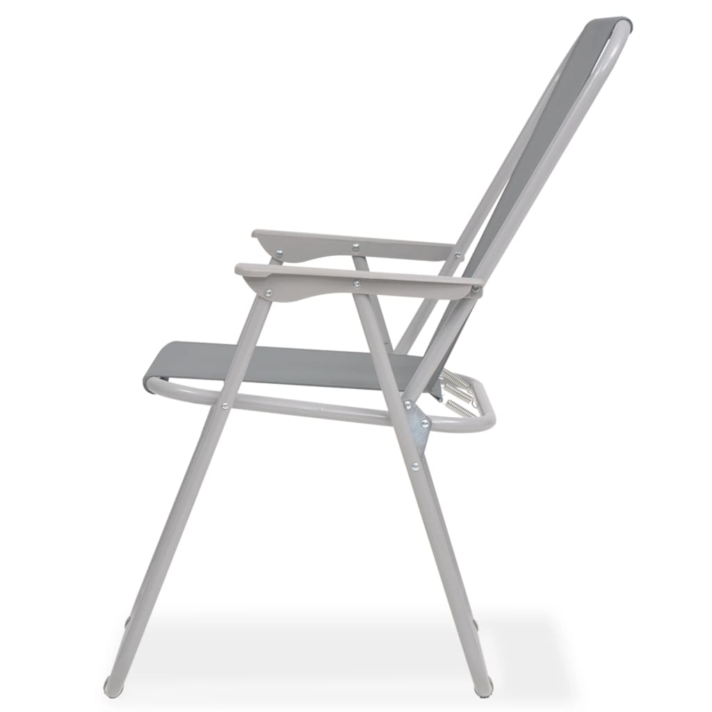 Zestaw stołowy do jadalni na zewnątrz 8 części stal i tekstylia szary - number 10.