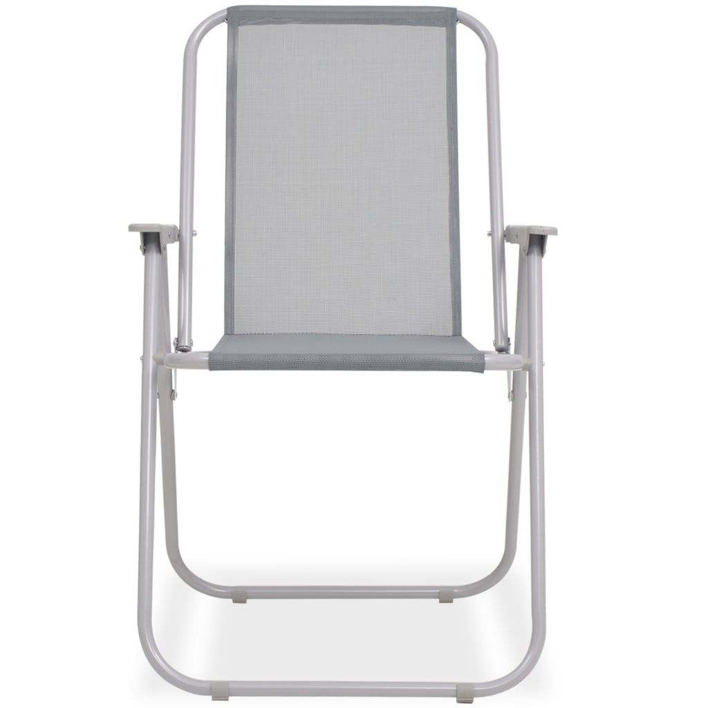 Zestaw stołowy do jadalni na zewnątrz 8 części stal i tekstylia szary - number 9.