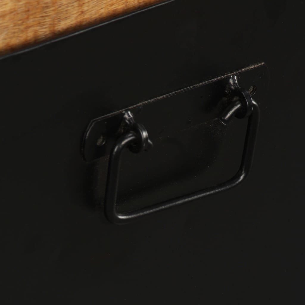 Ława ze schowkiem i 3 szufladami z litego drewna mango 120 x 30 x 40 cm - number 10.