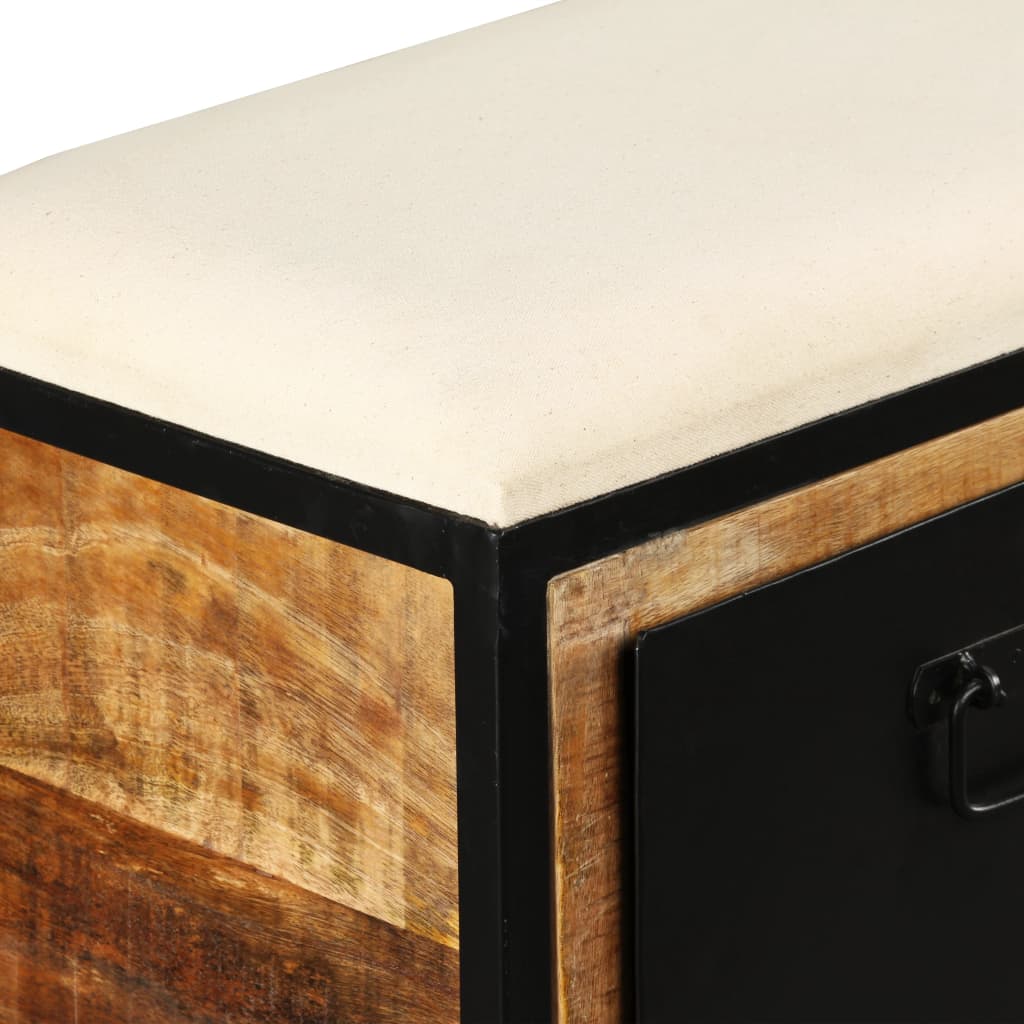 Ława ze schowkiem i 3 szufladami z litego drewna mango 120 x 30 x 40 cm - number 9.