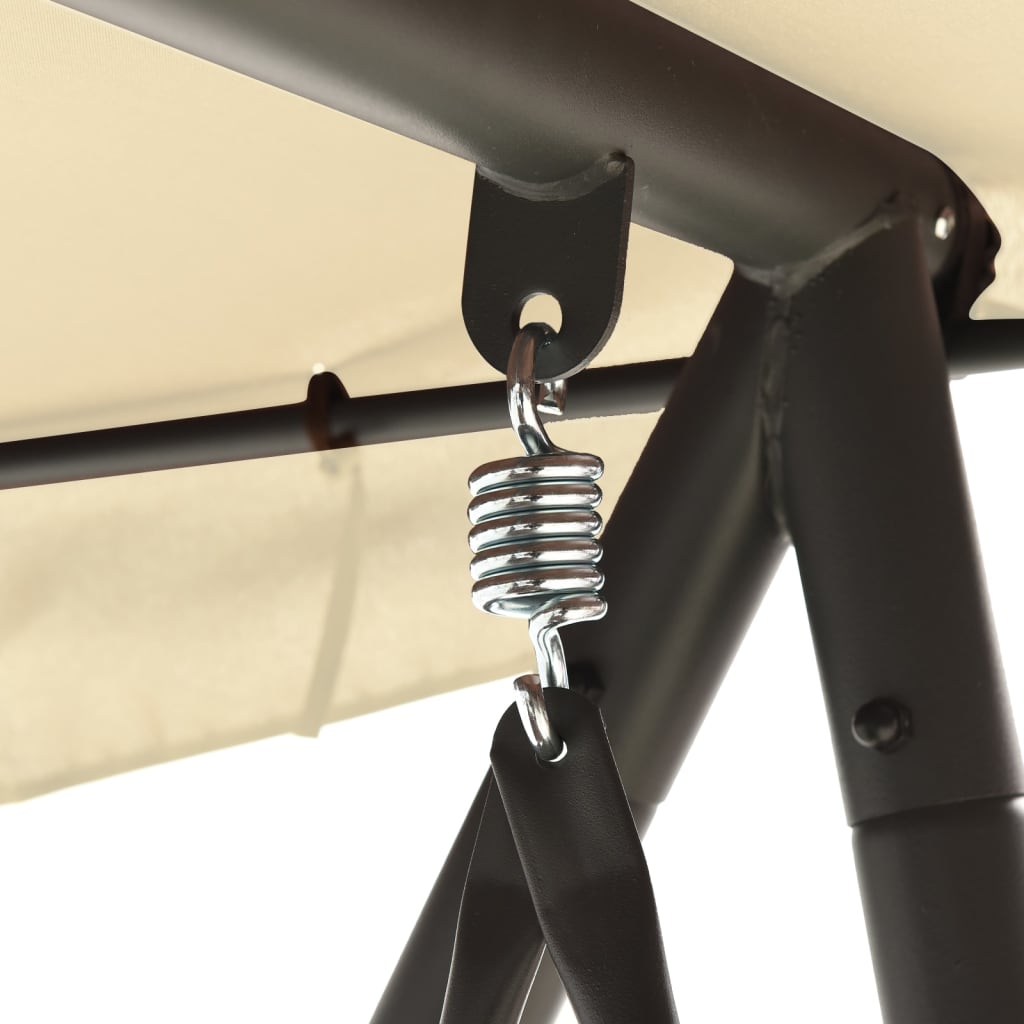 Vrtna garnitura na ljuljanje s baldahinom pješčano bijela - bijela, 1 - number 5.