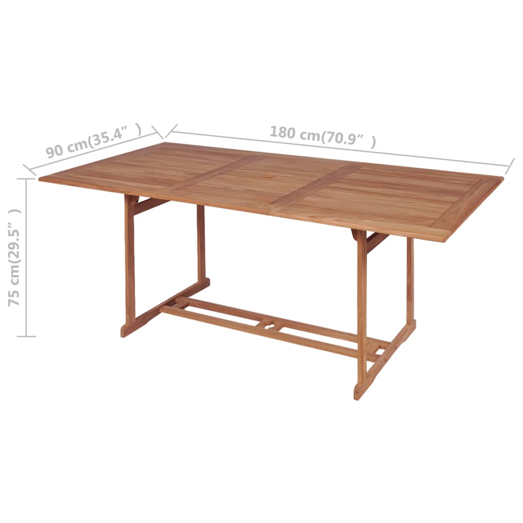 Hagebord 180x90x75 cm heltre teak - number 7.