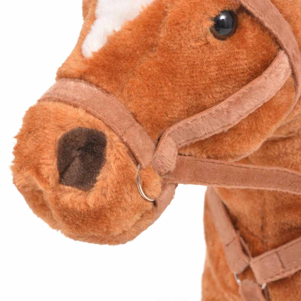 Peluche cheval debout en tissu marron - cheval marron - number 4.