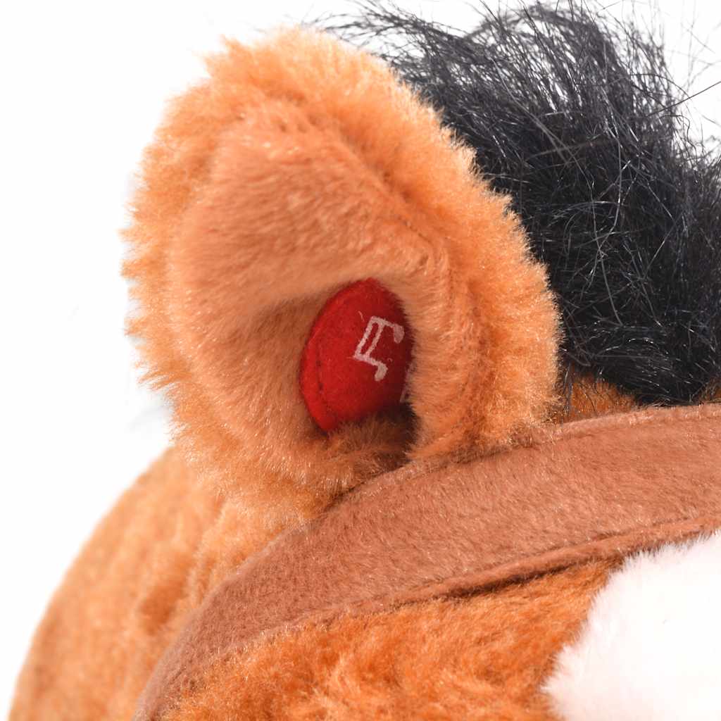 Peluche cheval debout en tissu marron - cheval marron - number 3.