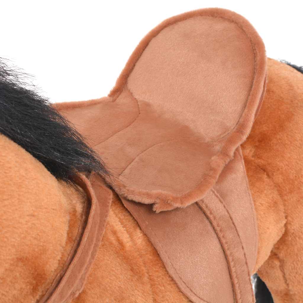 Peluche cheval debout en tissu marron - cheval marron - number 5.