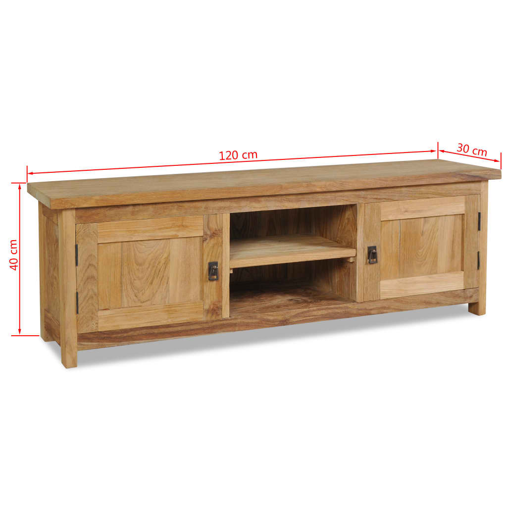 Stolik rtv 120x30x40 cm lite drewno tekowe - number 7.