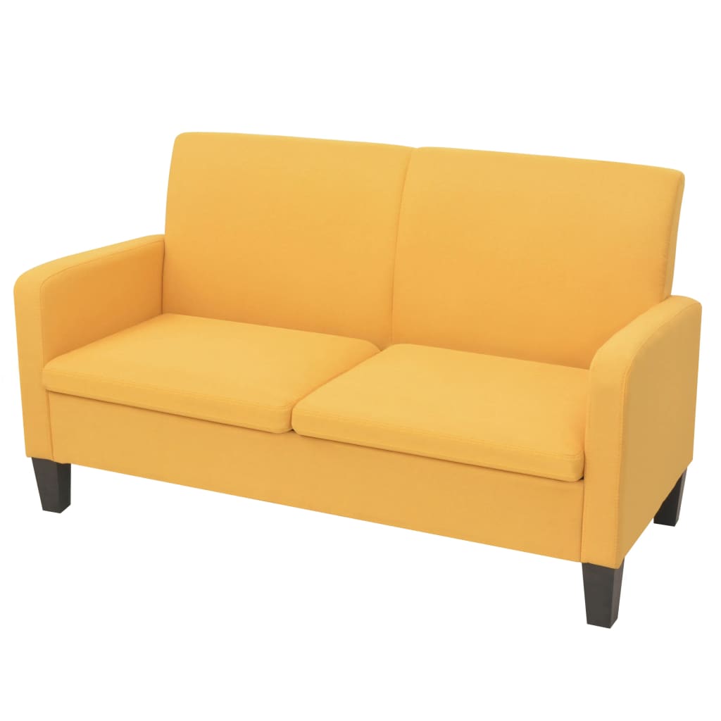 2-personers sofa 135 x 65 x 76 cm gul - number 1.