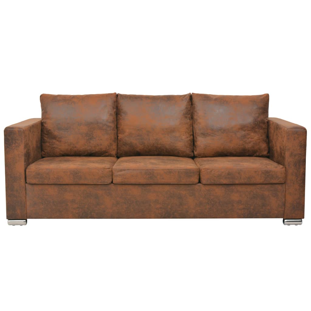 Sofa 3-osobowa 191 x 73 x 82 cm skóra zamszowa - number 2.
