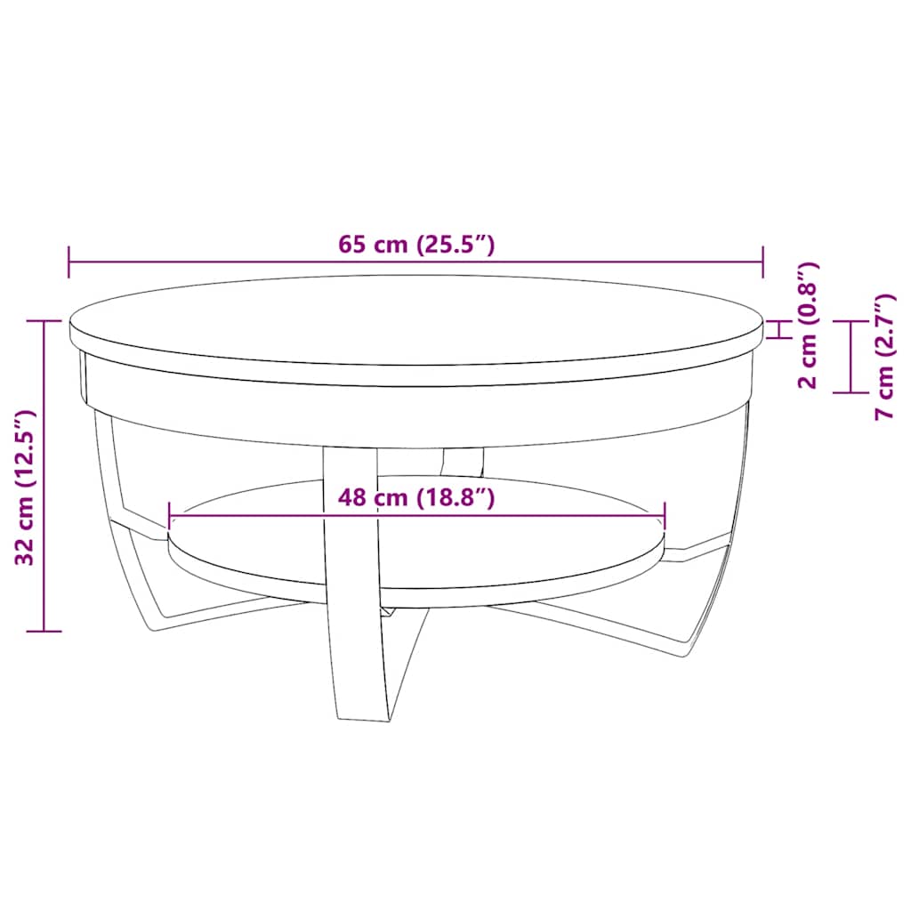 Sofabord i massivt ru mangotræ 65 x 32 cm - number 12.