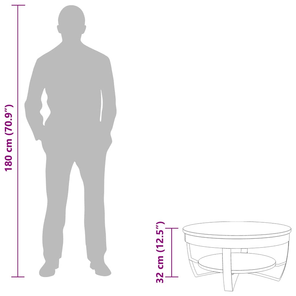 Stolik kawowy 65x32 cm lite drewno z recyklingu - number 11.