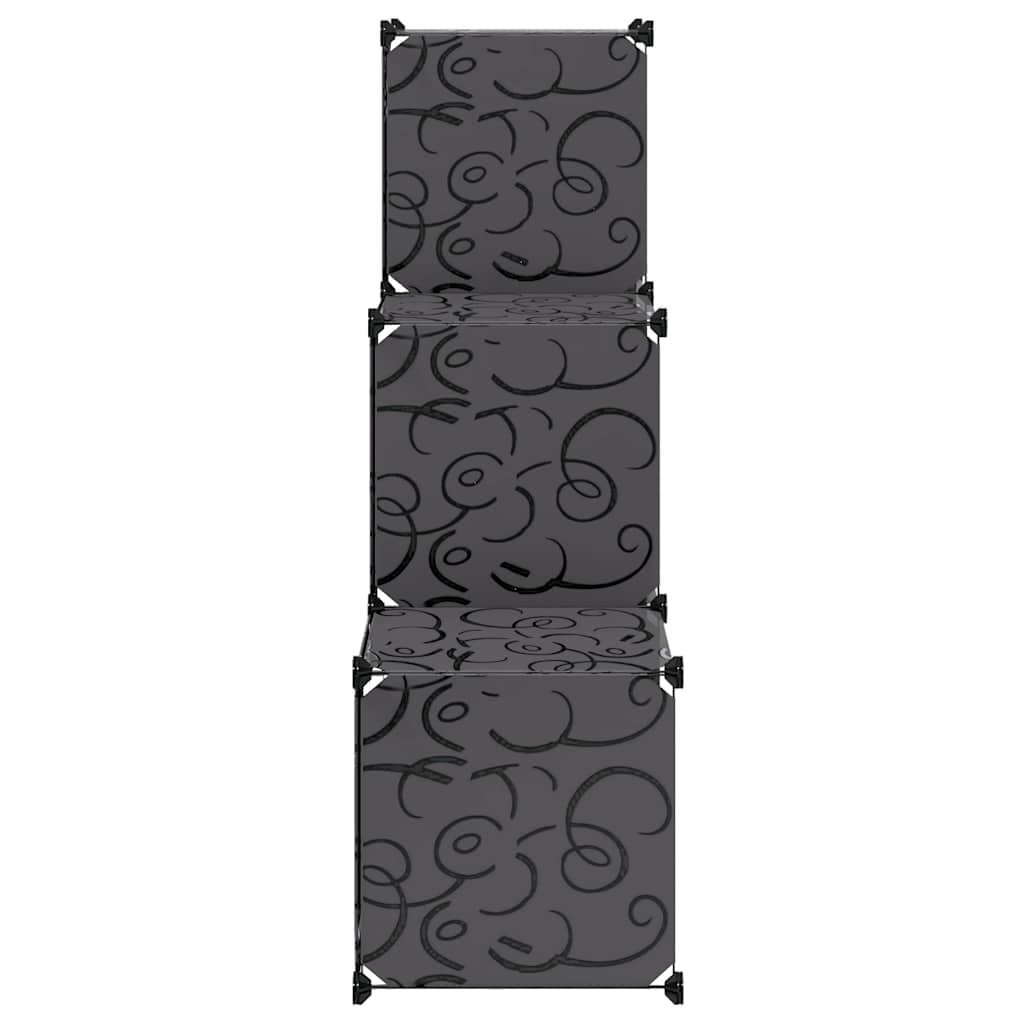 Ormarić za odlaganje kockastog oblika 6 pretinaca crn - number 3.