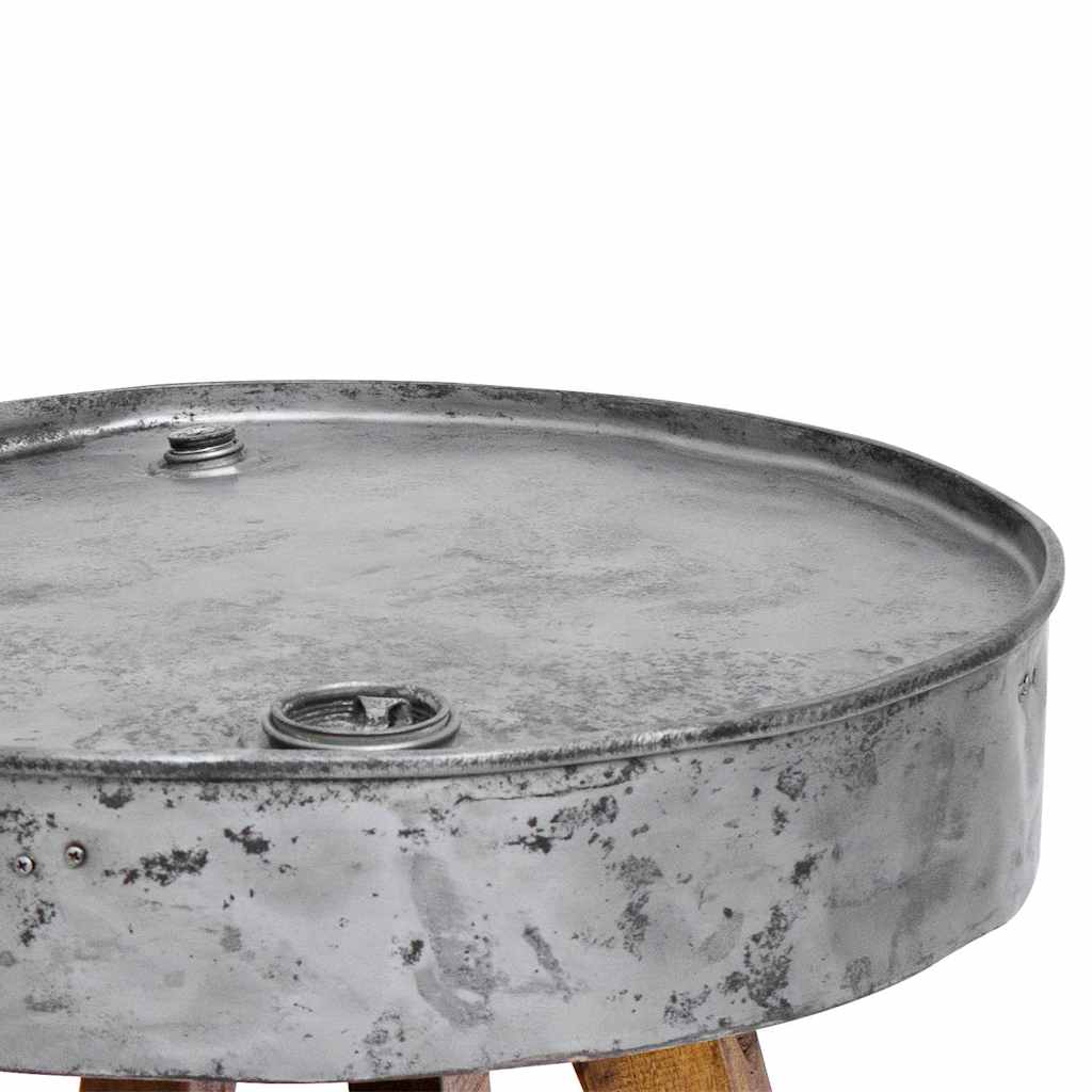 Stolić za kavu 60x45 cm miješano reciklirano drvo srebrne boje - number 4.