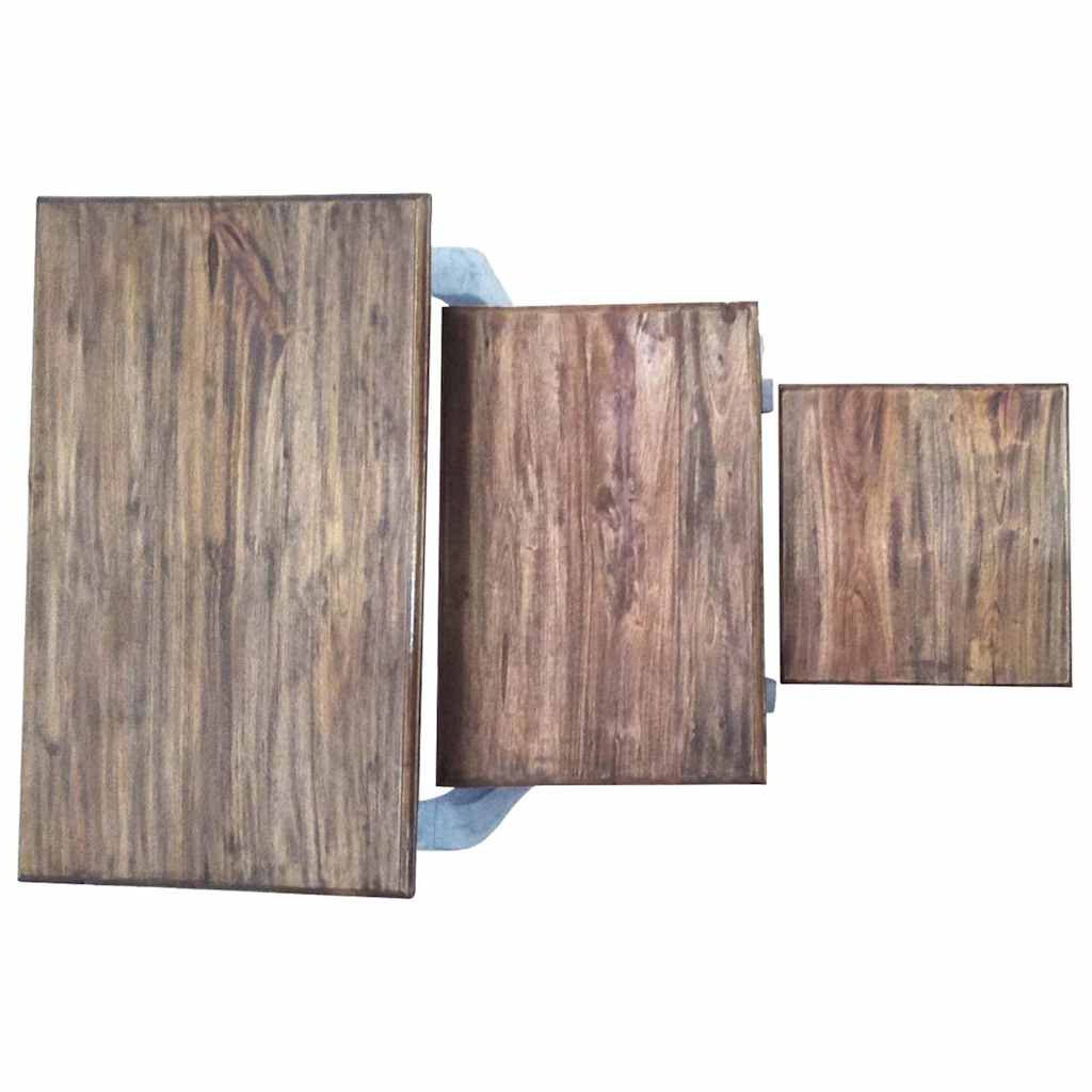 Wstaw stoły 3 częściowe lite drewno mahoniowe - number 6.