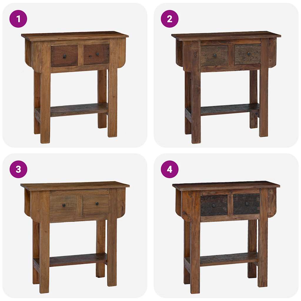 Konsolbord 80x35x80 cm blandet genbrugstræ - number 4.