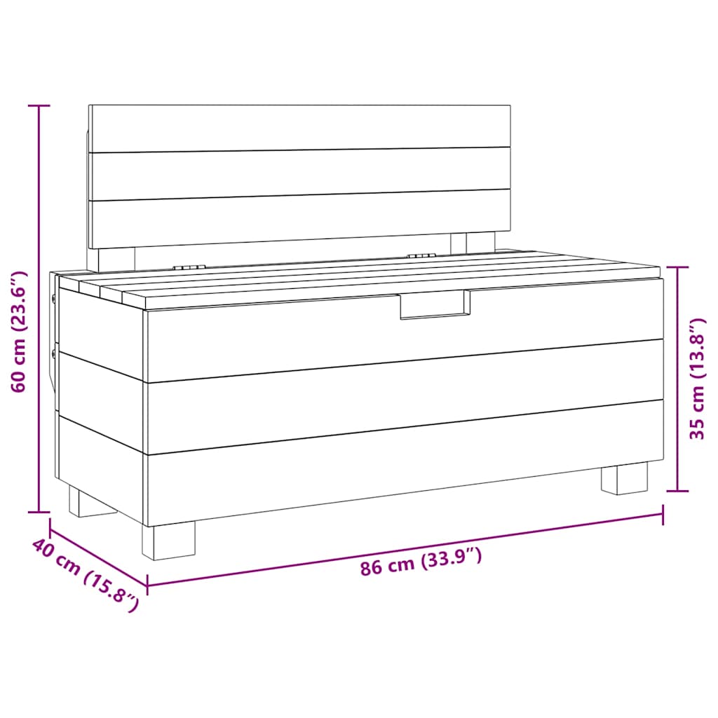 Ławka 80x40x60 cm lite drewno mahoniowe - number 12.