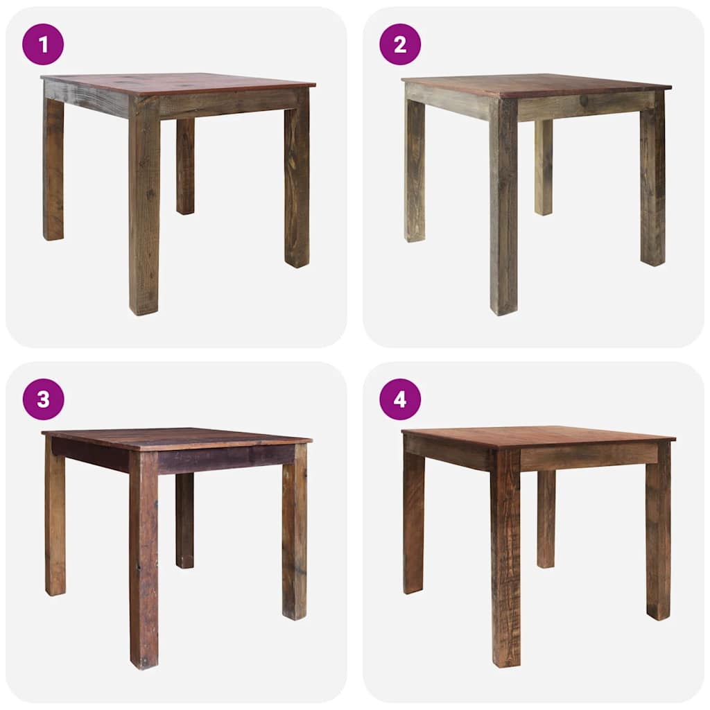 Spisebord 82x80x76 cm blandet genbrugstræ - number 6.