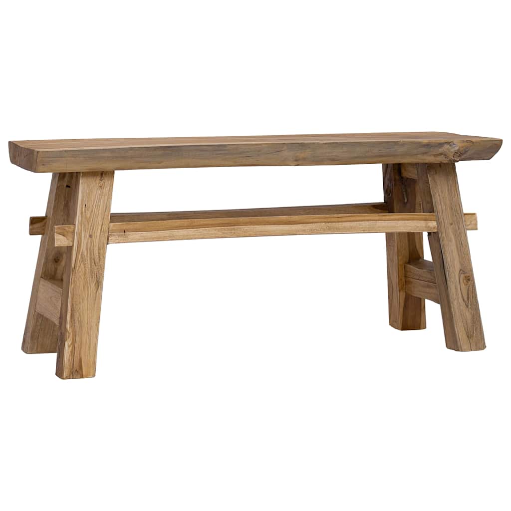 Bænk 100x28x43 cm blandet genbrugstræ og massivt teaktræ - number 1.