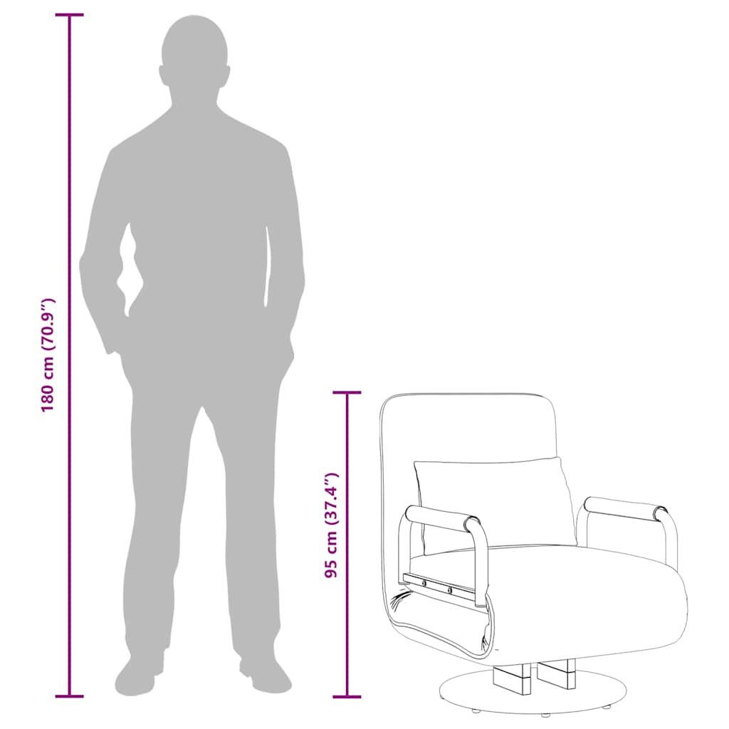 Drejestol og sovesofa lysegrå - number 11.