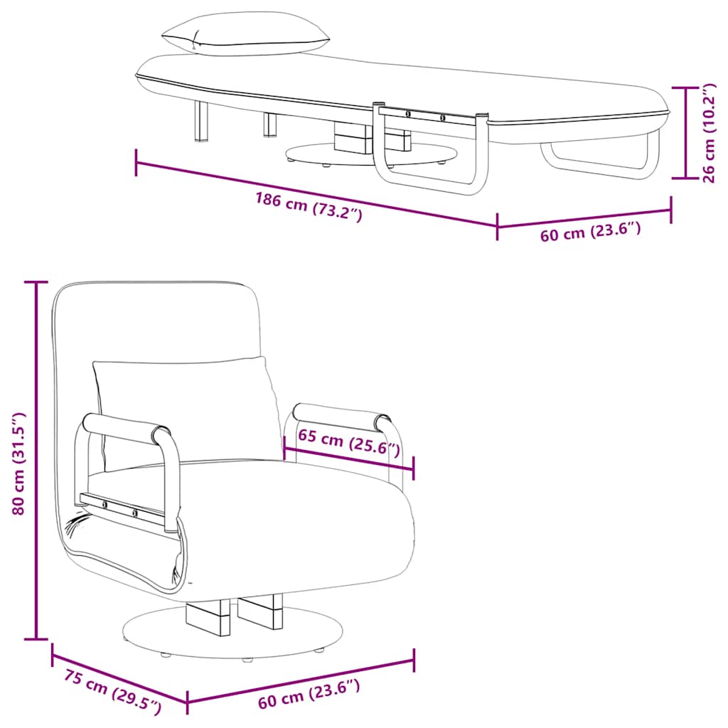 Drejestol og sovesofa lysegrå - number 10.