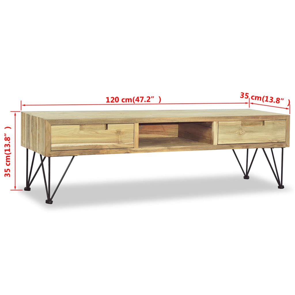 Tv cabinet 120 x 35 x 35 cm solid teak wood - number 10.