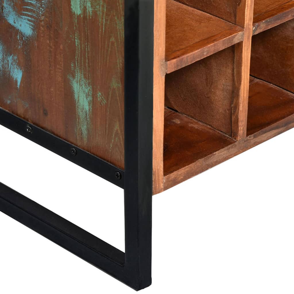 Vinreol til 16 flasker massivt genbrugstræ - number 8.