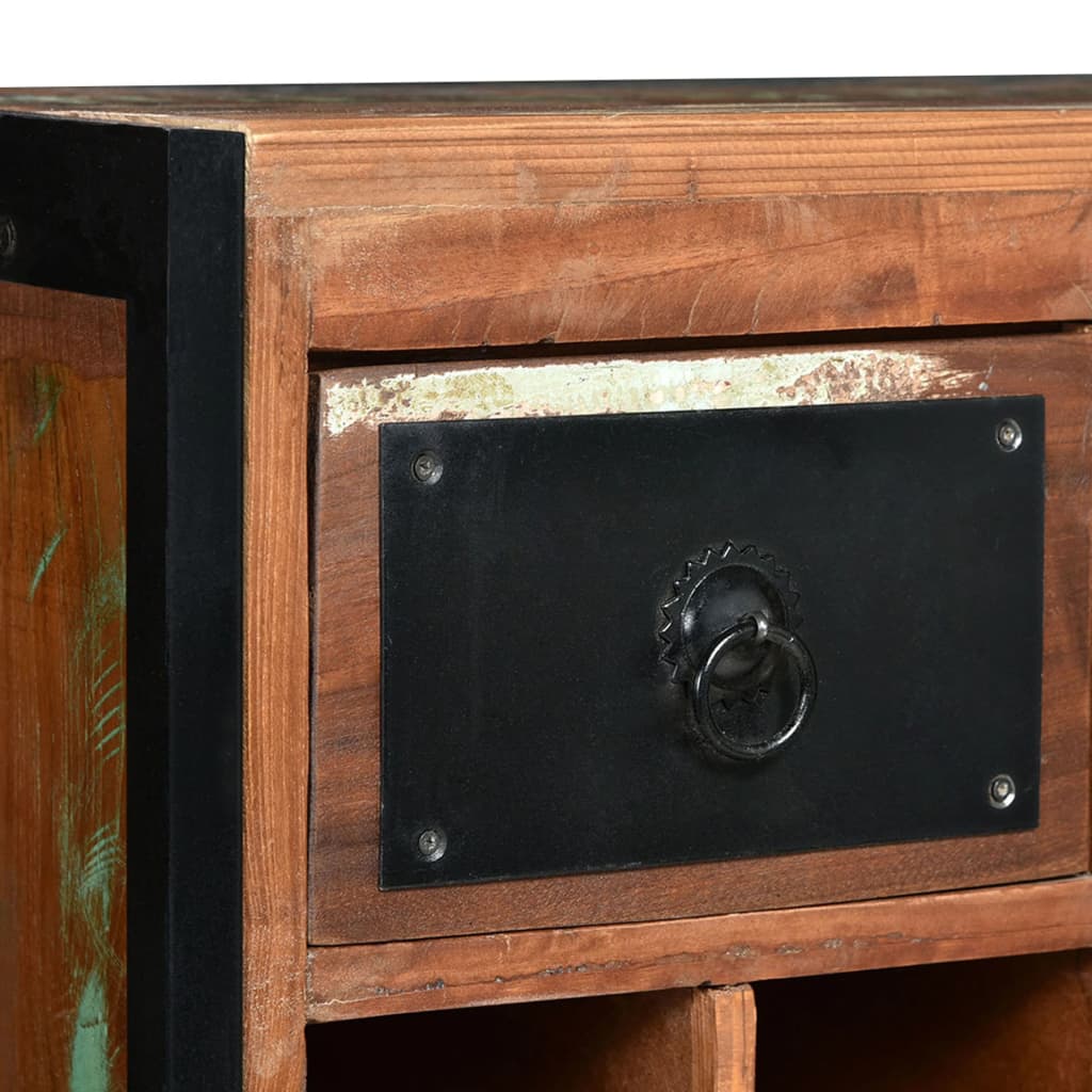 Vinreol til 16 flasker massivt genbrugstræ - number 10.