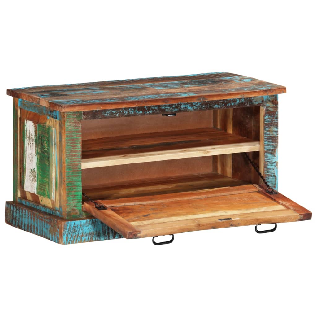 Skoopbevaringsbænk massivt genbrugstræ - number 5.