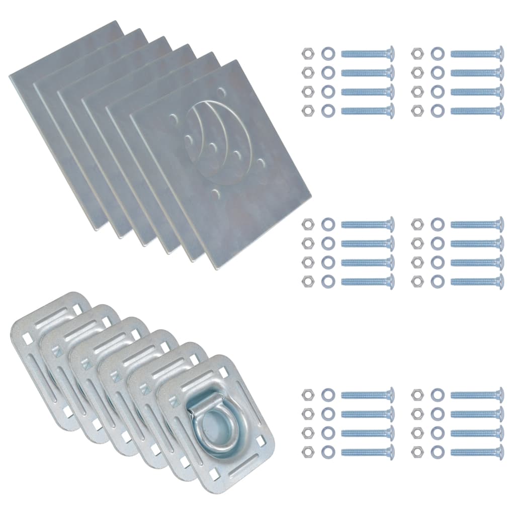 Surringsringe til trailer stk. galvaniseret stål 2000 kg - sølv, m8, 6 - number 2.