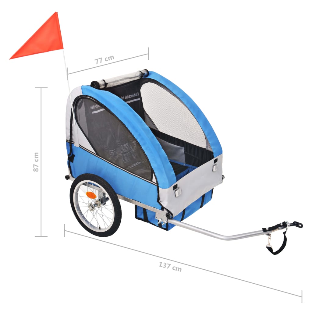 Cykelanhænger 30 kg grå og blå - grå og mørkeblå - number 6.
