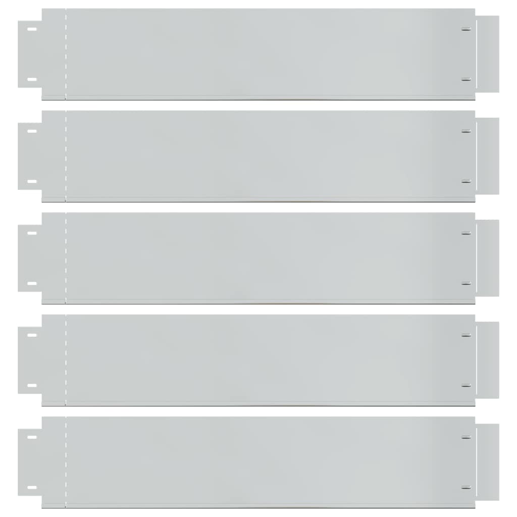 Havekanter 5 stk. galvaniseret stål 100 x 19 cm - number 3.