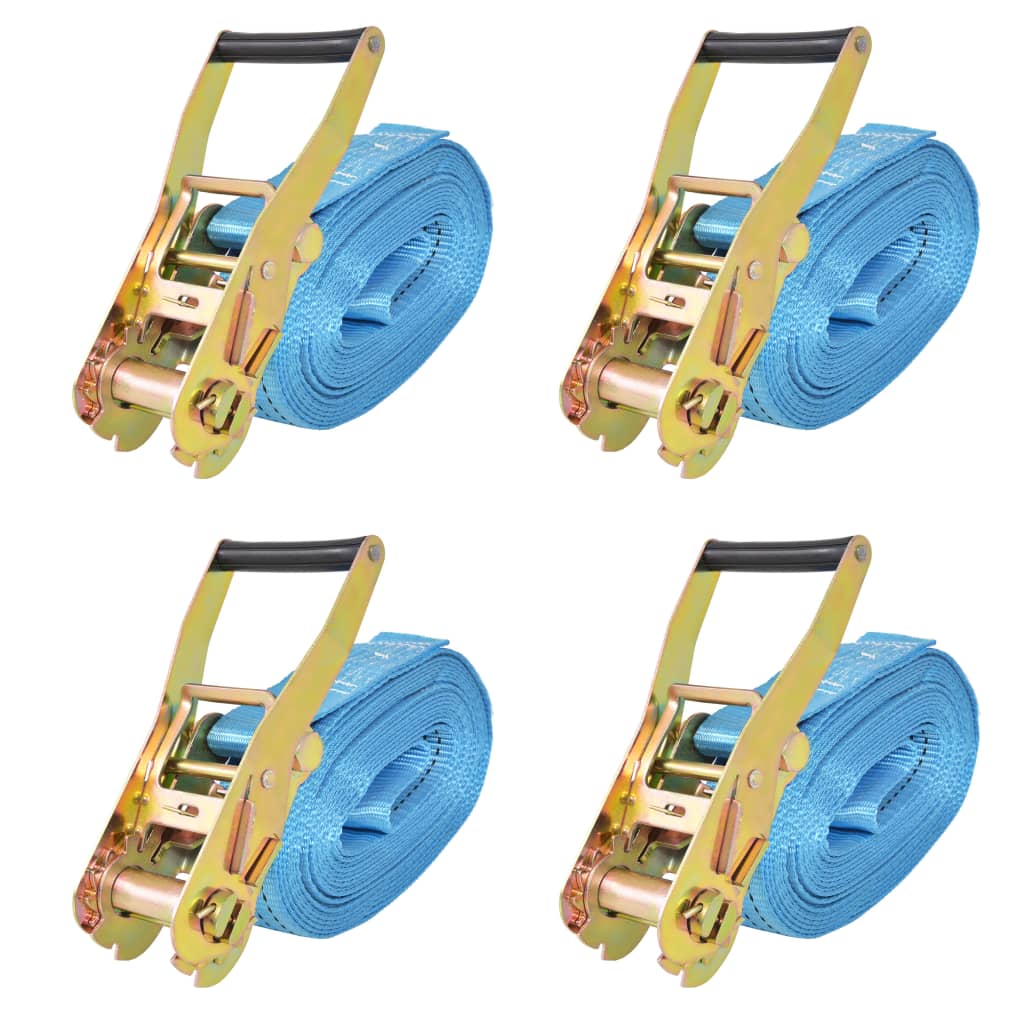 Surringsbånd med skralde 4 stk. 4 ton 8 m x 50 mm blå - number 1.