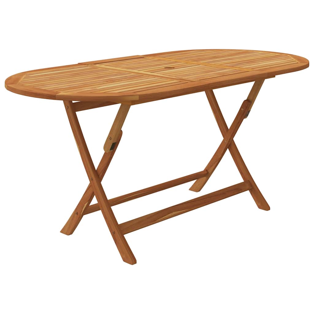 Sammenleggbart utendørs spisebord sett 9 deler massivt akasietre - number 4.