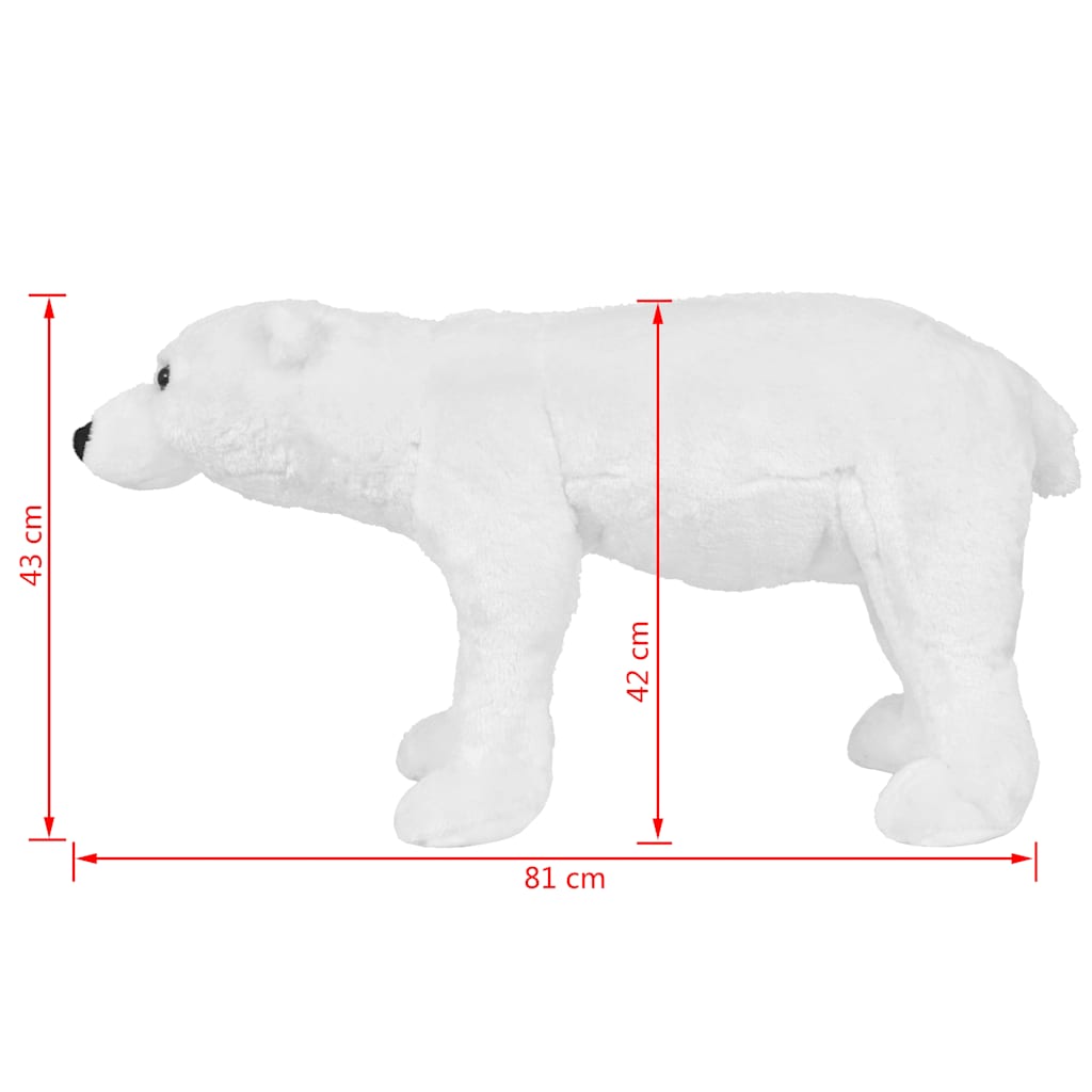 Peluche ours polaire debout en tissu xxl blanc - number 4.