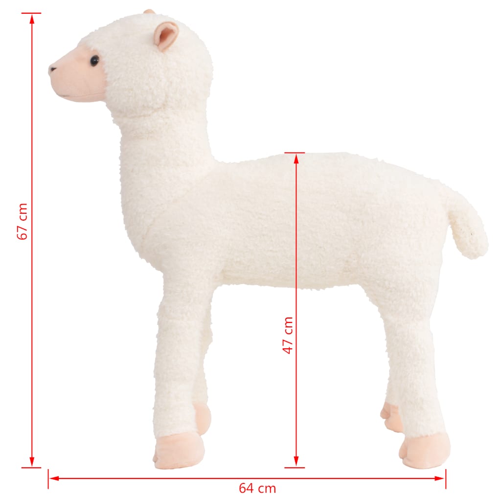 Peluche alpaga debout en tissu xxl blanc - number 5.