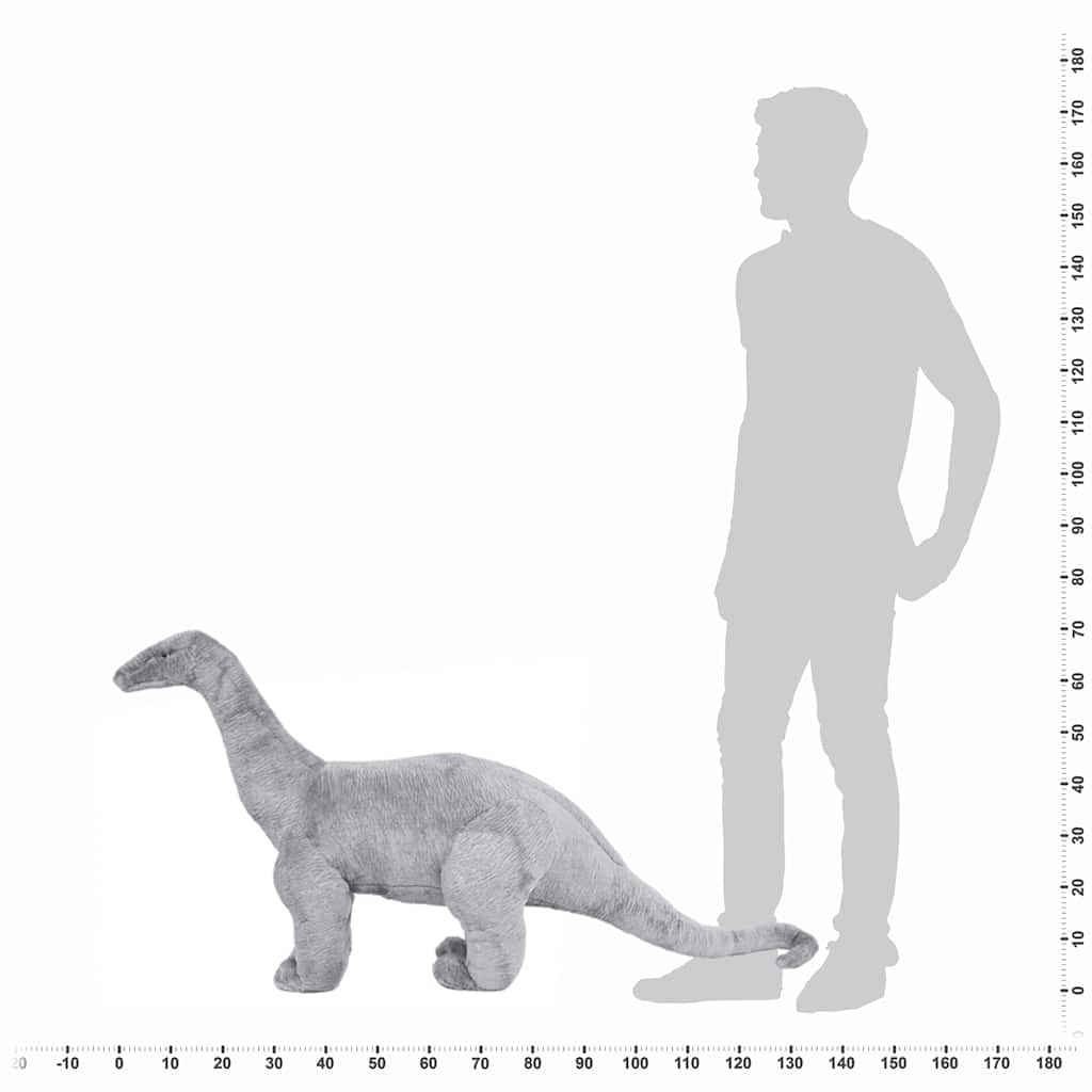 Peluche brachiosaure debout en tissu xxl gris - number 4.