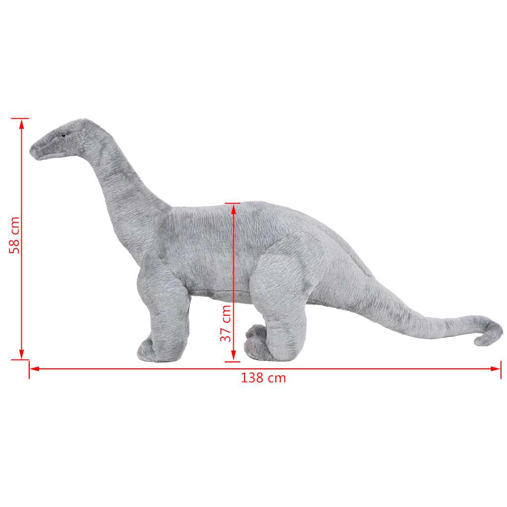 Peluche brachiosaure debout en tissu xxl gris - number 5.