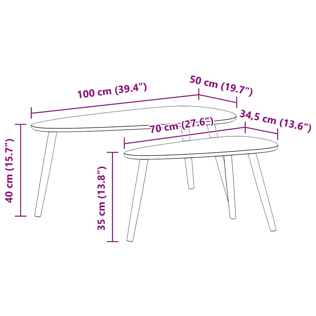 Konferenční stolek sestavený po částech masivní borovice - number 10.