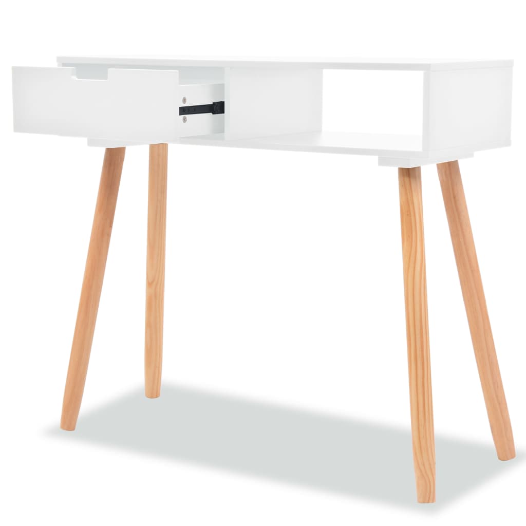 Table console pin massif 80 x 30 x 72 cm blanc - number 2.