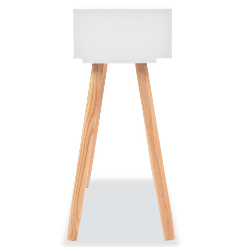 Table console pin massif 80 x 30 x 72 cm blanc - number 4.