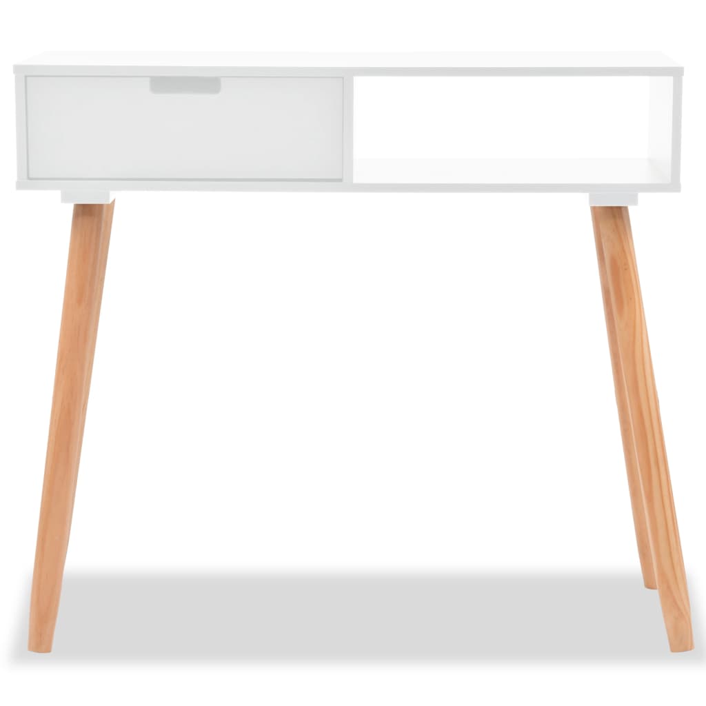 Table console pin massif 80 x 30 x 72 cm blanc - number 3.