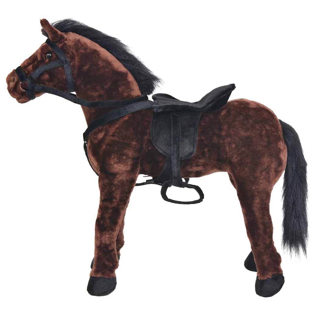 Peluche cheval debout en tissu xxl marron foncé - number 2.