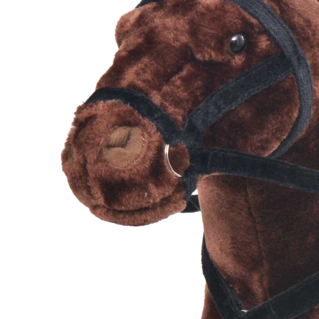 Peluche cheval debout en tissu xxl marron foncé - number 3.