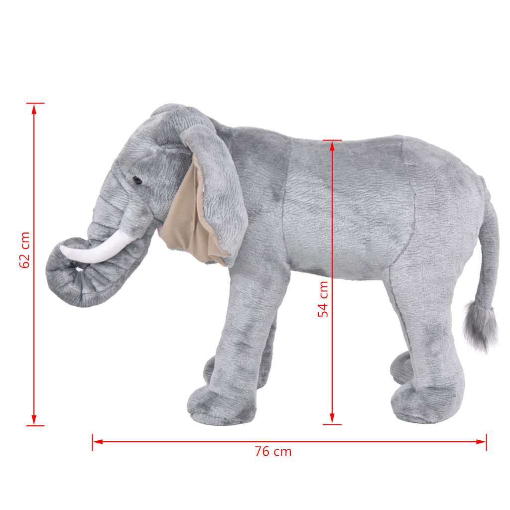 Peluche éléphant debout en tissu xxl gris - number 5.