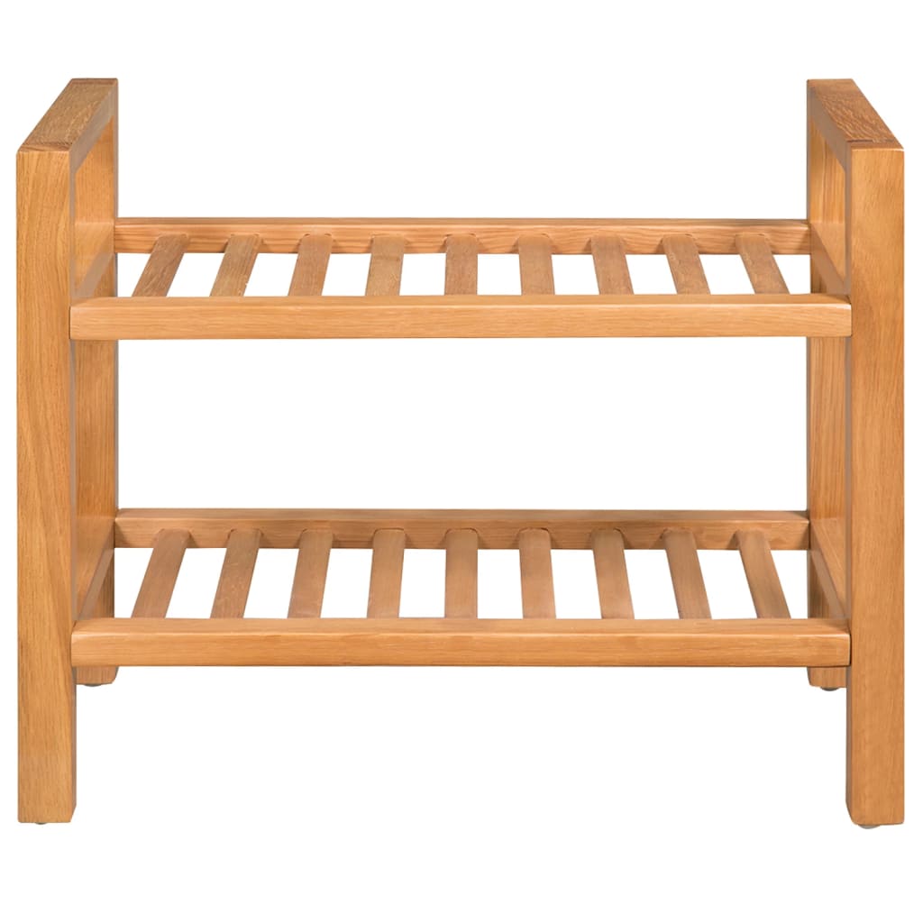 Shoe rack with 2 shelves 49.5x27x40 cm solid oak - number 2.