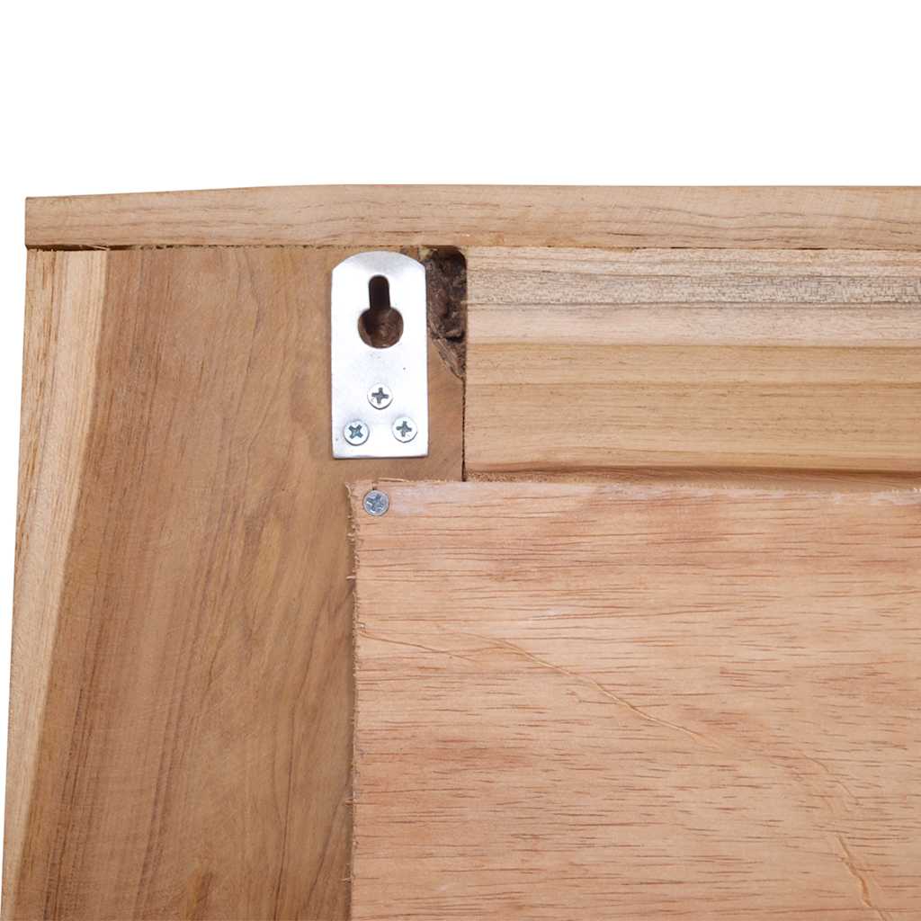 Decorative mirror in teak square - number 10.