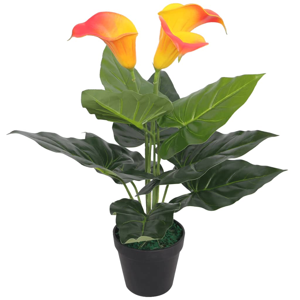Calla artificiel avec pot 45 cm et jaune - rouge, 1, calla/45 cm - number 1.