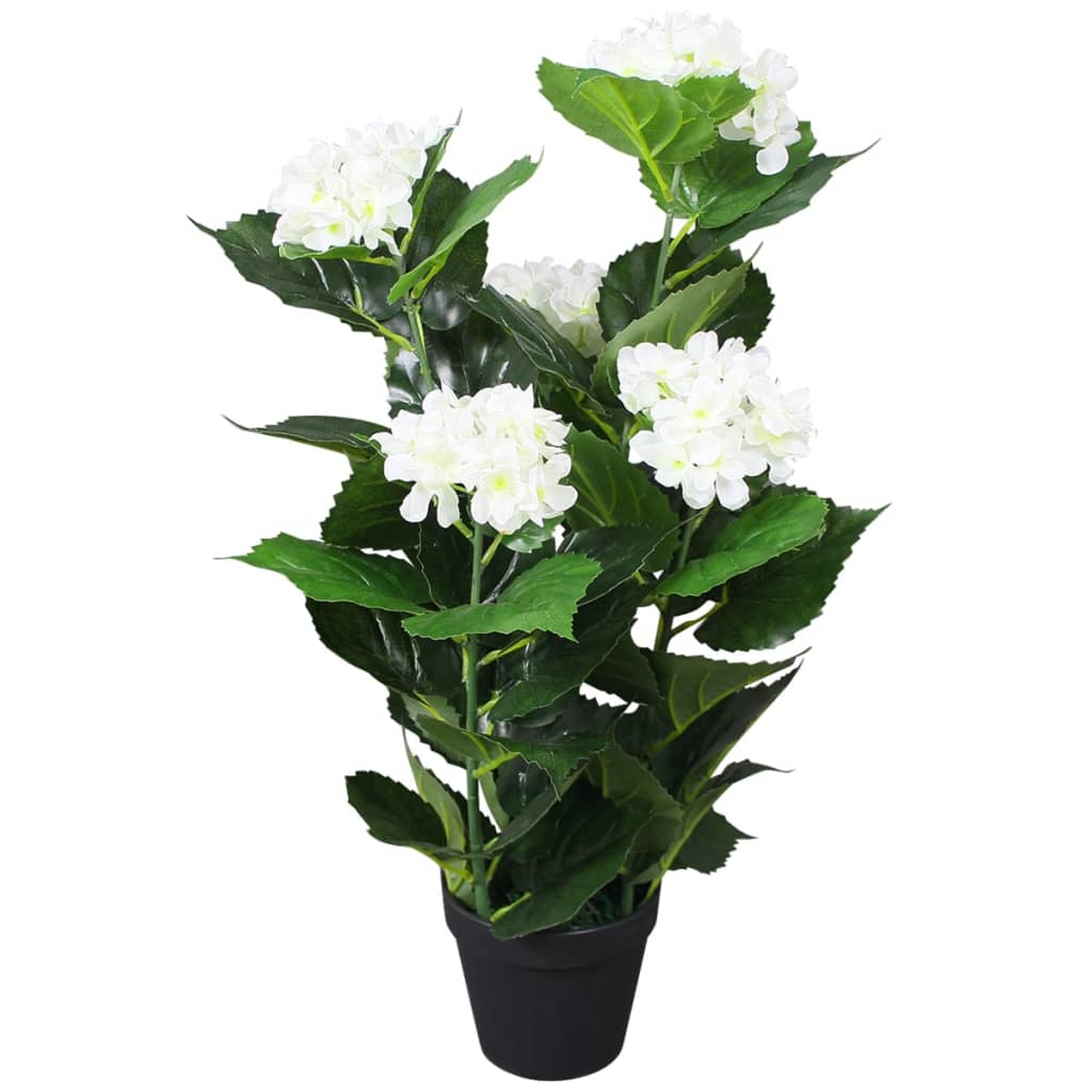 Artificial hydrangea plant with flower pot 60 cm - white, 1, hydrangea/60 cm - number 1.