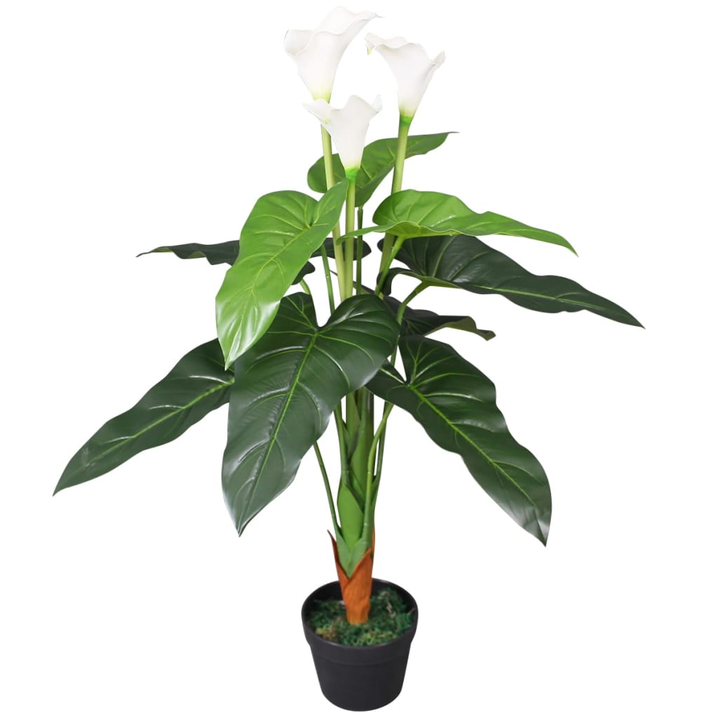 Artificial calla lily with pot 85 cm white - number 1.