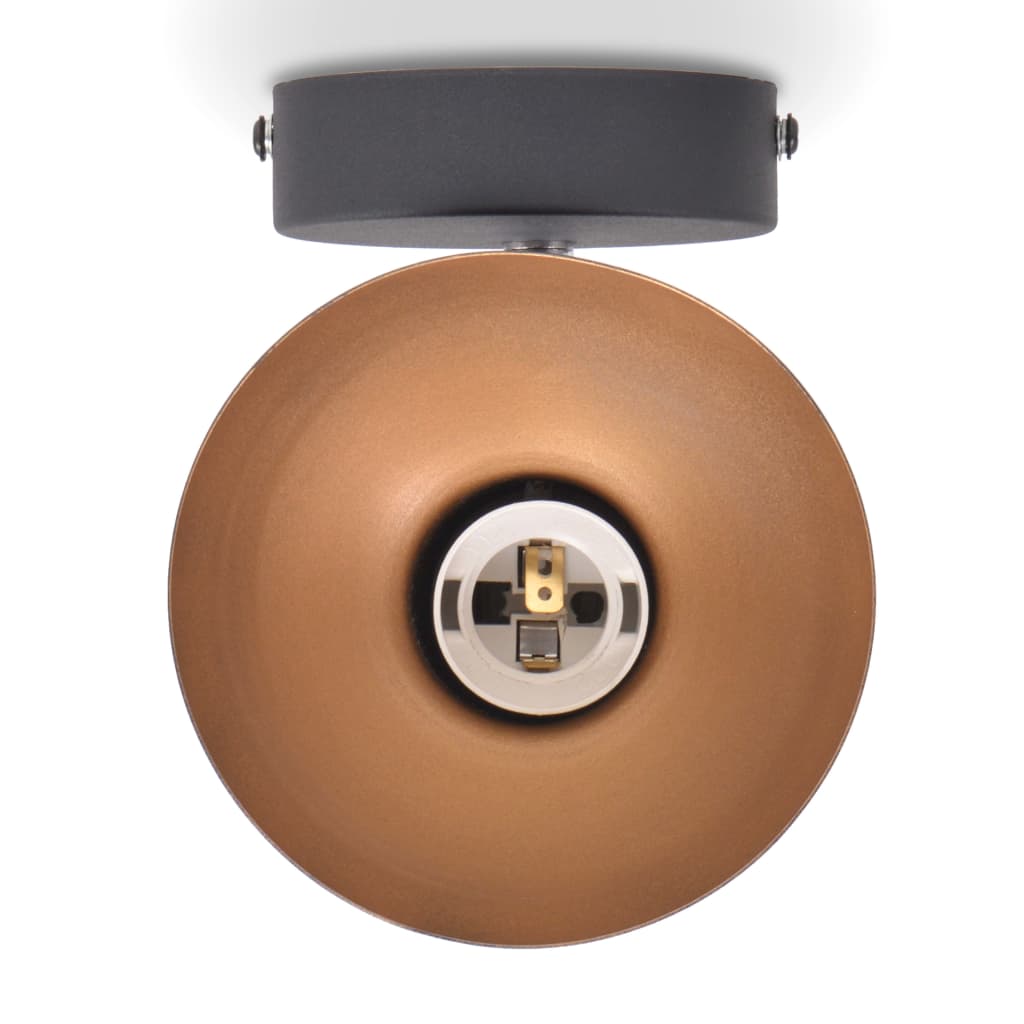 Væglamper 2 stk. til 2 pærer e27 sort og guldfarvet - number 7.