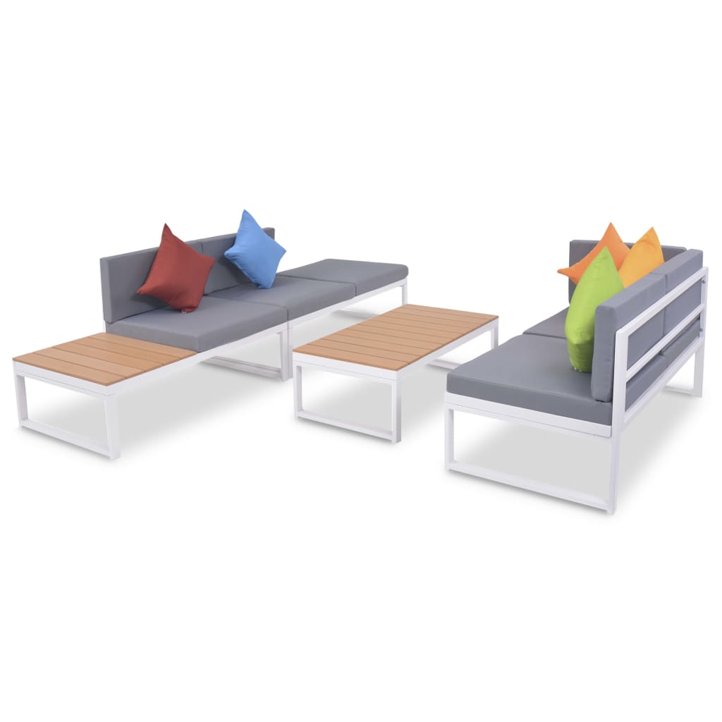 Hagesalongsett 4 deler med puter aluminium sort - number 3.